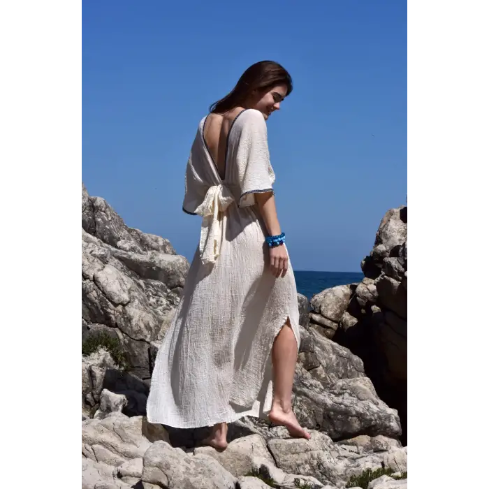 FİRÜZE ŞİLE BEZİ ELBİSE