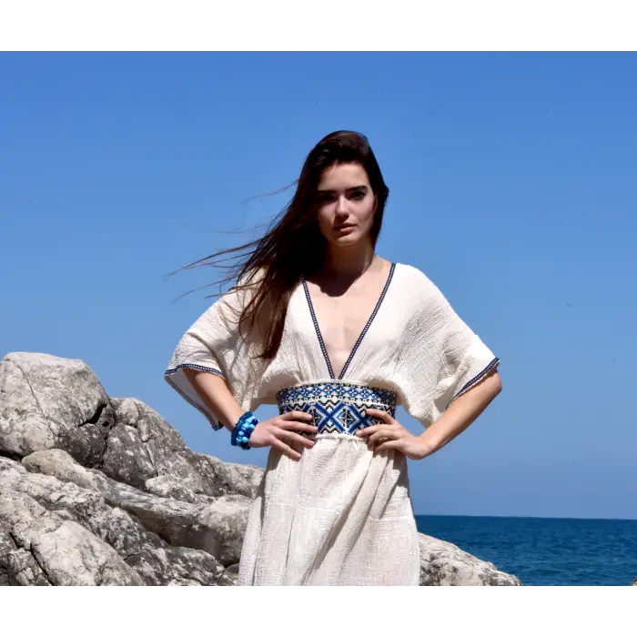 FİRÜZE ŞİLE BEZİ ELBİSE