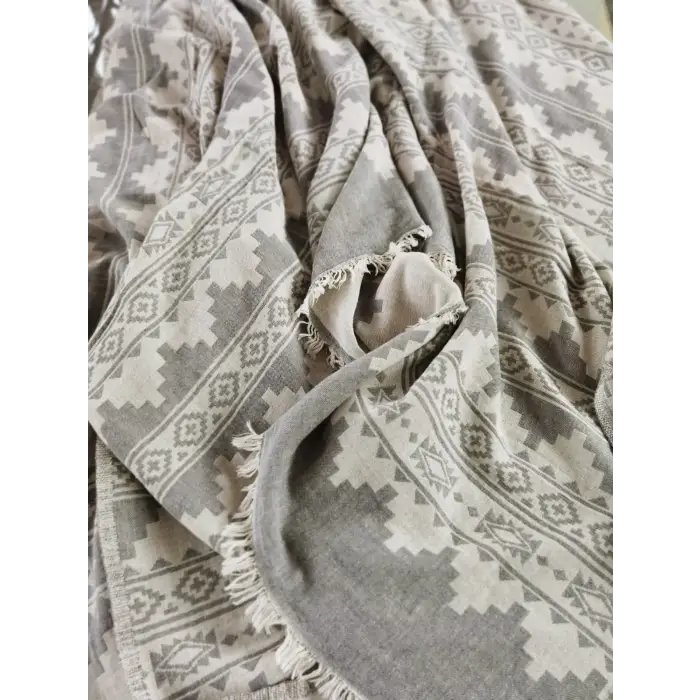 CABALA ETNİK DESENLİ YATAK ÖRTÜSÜ