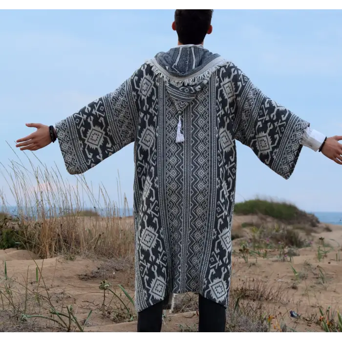 OTUKEN PAMUK KAPŞONLU BOHEM & ETNİK KİMONO