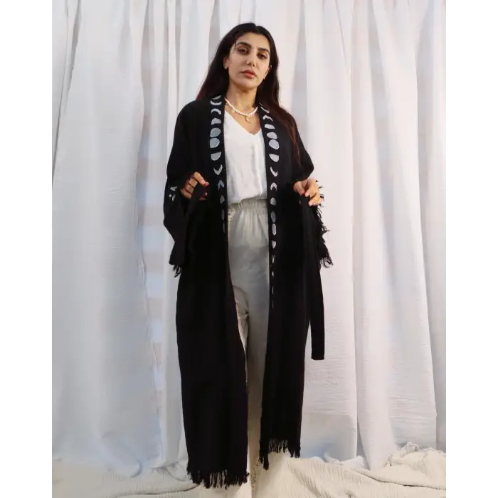 MOON TAHTA BASKILI MÜSLİN KİMONO