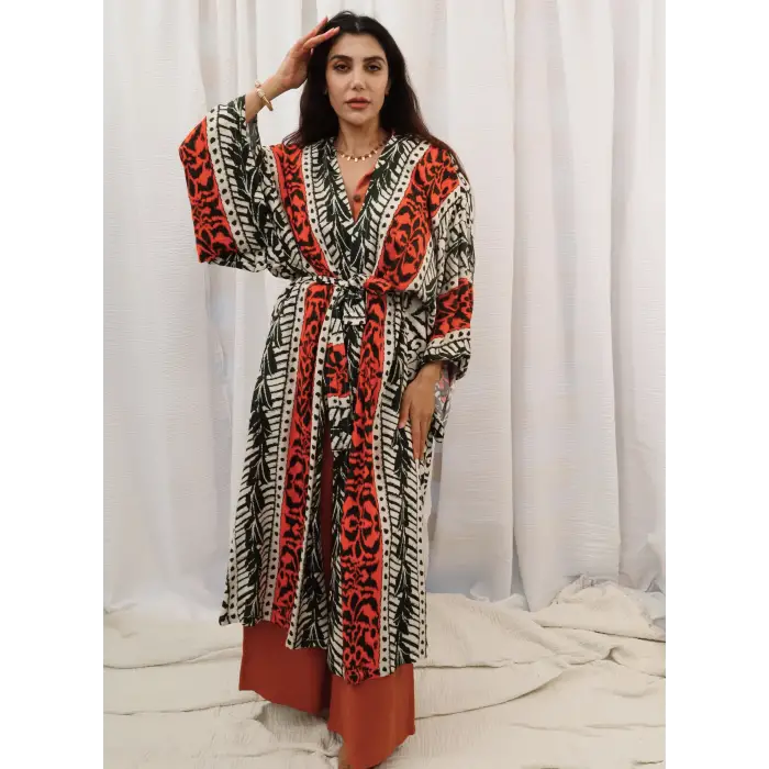 MUSE ETNİK DESENLİ BOHEM KAFTAN