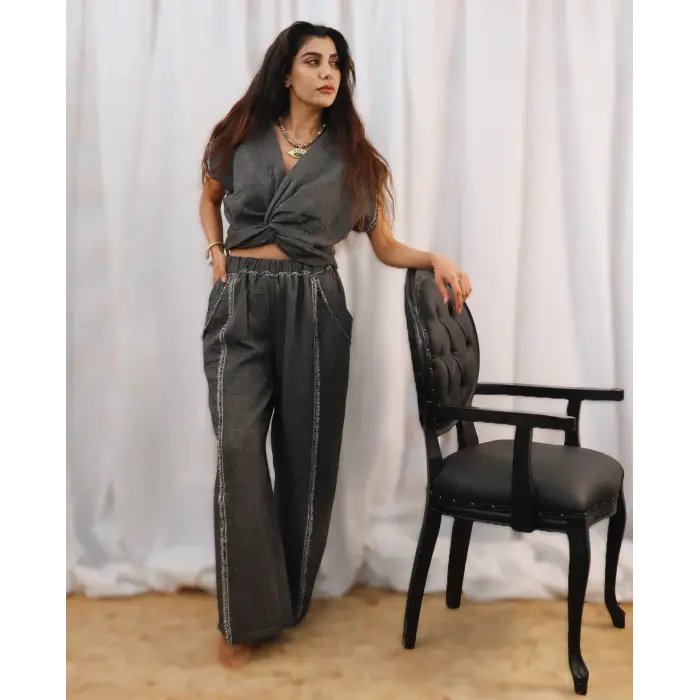 KARMA BLUZ & PANTOLON TAKIM / siyah