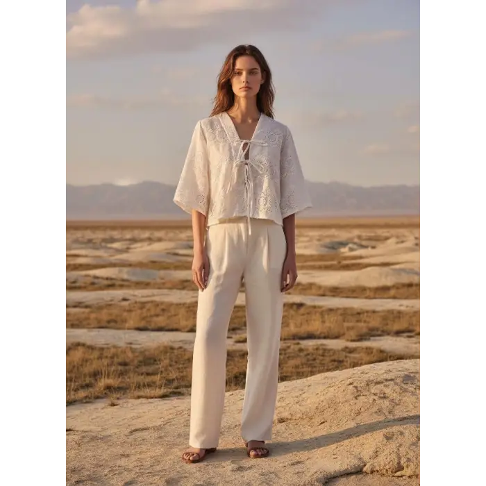 VUAL BRODE ÖNDEN BAĞLAMALI BLUZ