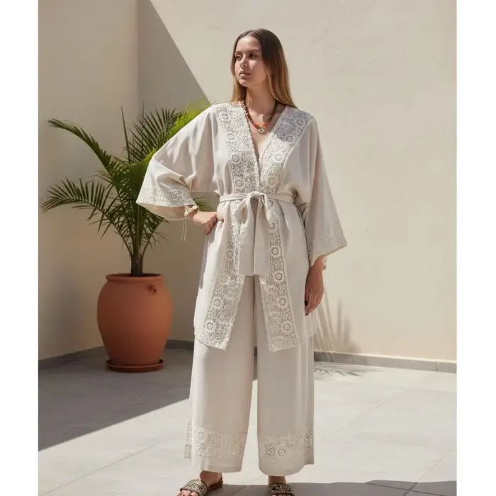 KUTAY KETEN KİMONO & PANTOLON TAKIN