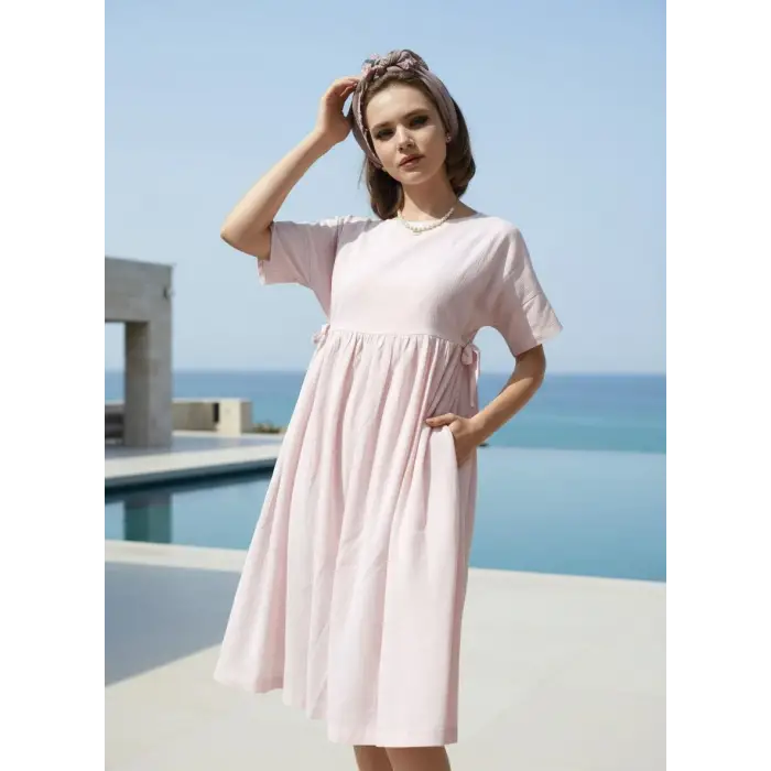 DALAMAN ŞİLE BEZİ ELBİSE / pembe