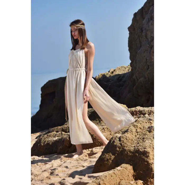 CLEOPATRA İP DETAYLI  ASKILI ELBİSE