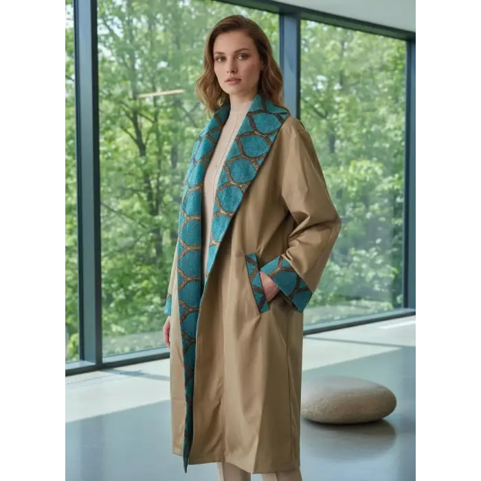 ŞAHMERAN SU GEÇİRMEZ BOHEM TRENCHCOAT / Bej