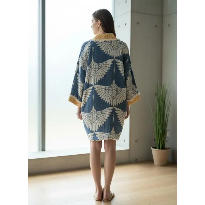 LAKLAKHAN JAKAR DOKUMA MÜSLİN KAFTAN HIRKA