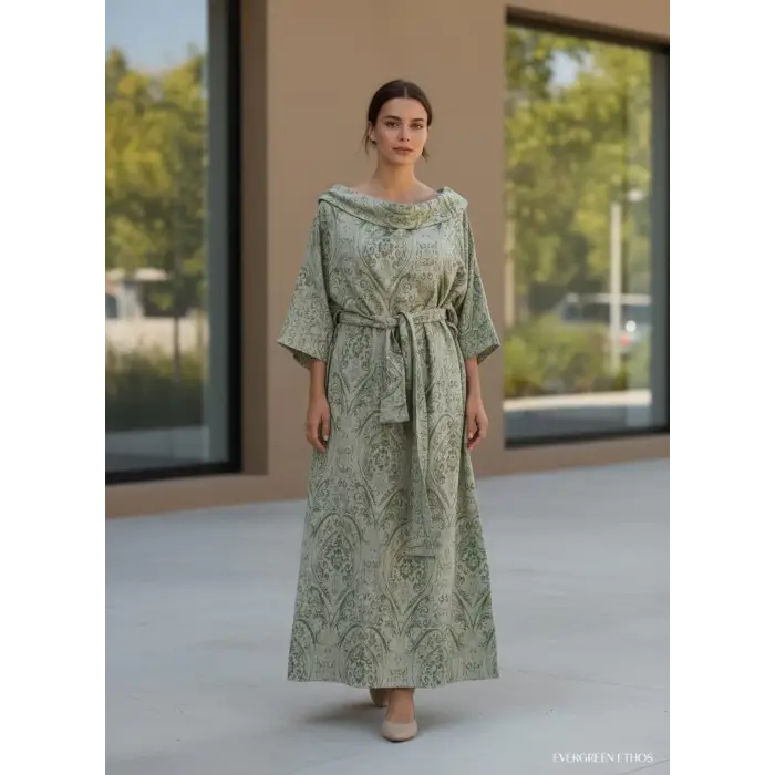 FRESKO JAKAR DOKUMA PAMUK ELBİSE