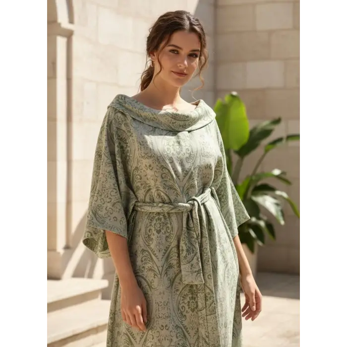 FRESKO JAKAR DOKUMA PAMUK ELBİSE