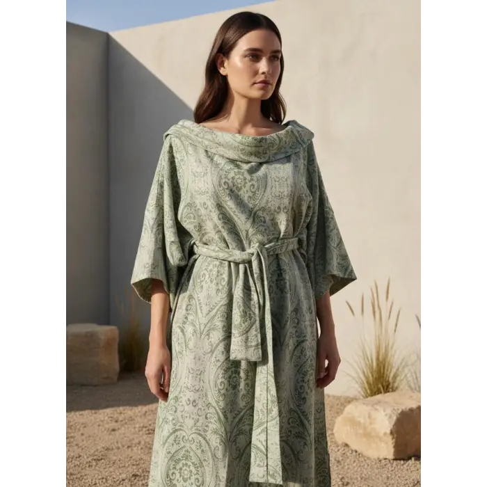 FRESKO JAKAR DOKUMA PAMUK ELBİSE