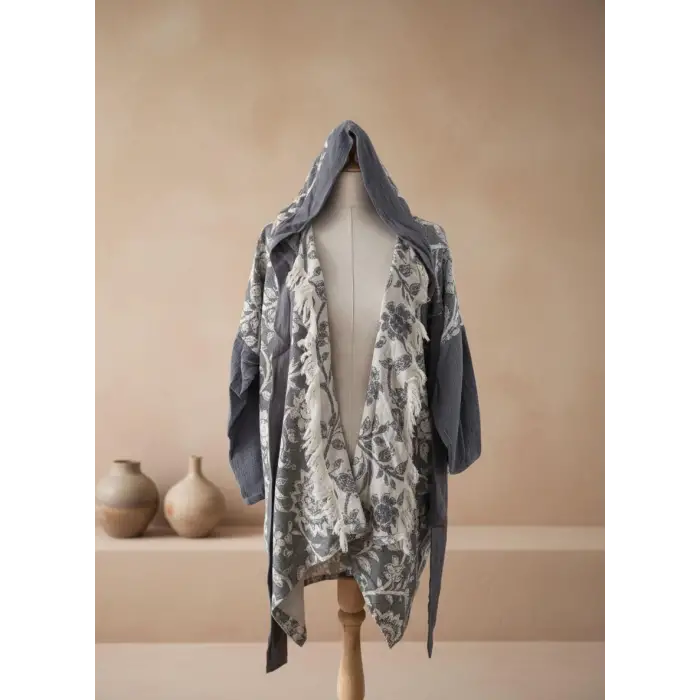 NOTALGIA KAPŞONLU PAMUK KİMONO