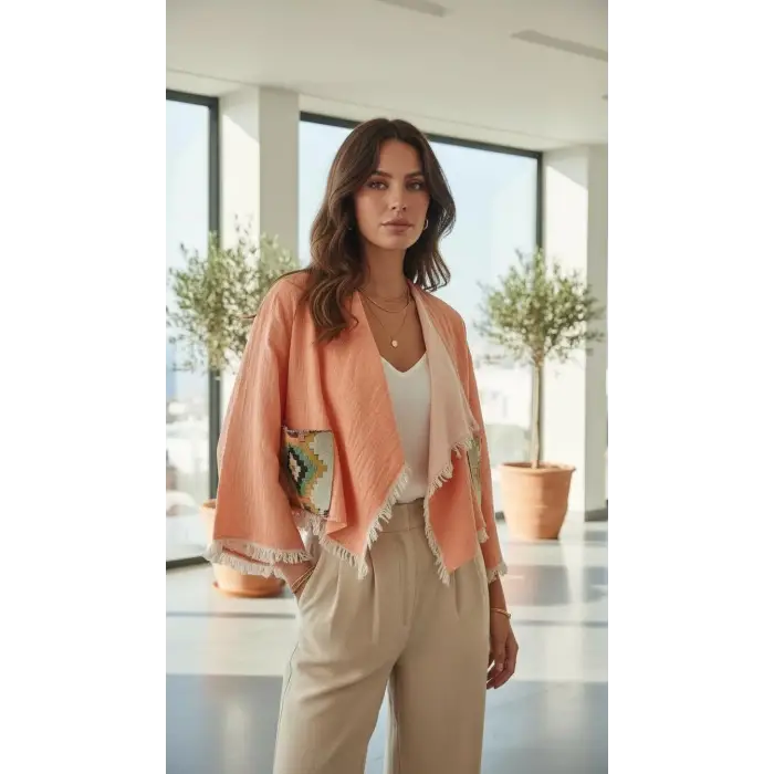 CHAPUT MÜSLİN DOKUMA MİNİ CEKET