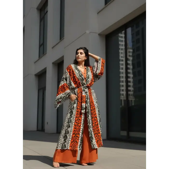 MUSE ETNİK DESENLİ BOHEM KAFTAN