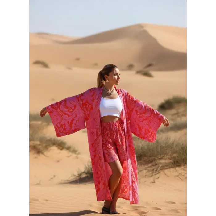 DATÇA YARASA KOL KİMONO ve ŞORT TAKIM