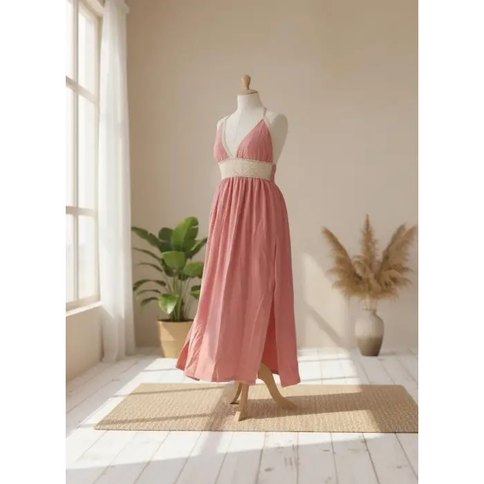 LİANA ŞİLE BEZİ ELBİSE / mercan