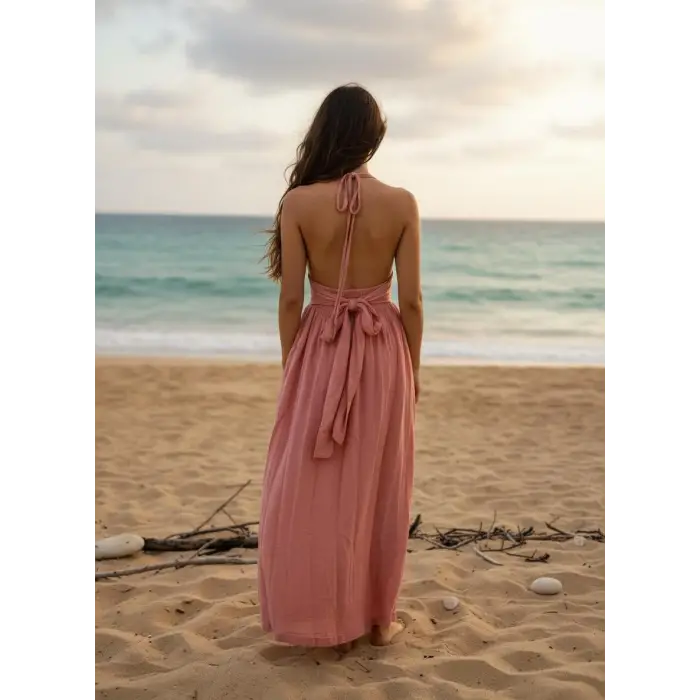 LİANA ŞİLE BEZİ ELBİSE / mercan