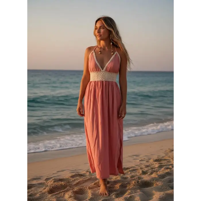 LİANA ŞİLE BEZİ ELBİSE / mercan