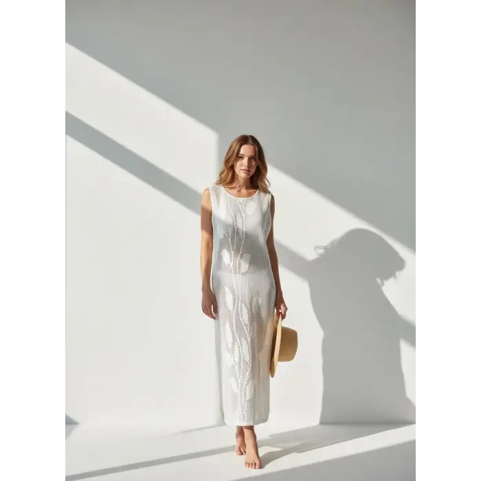 IVY ÖRME TRİKO FİLE UZUN ELBİSE