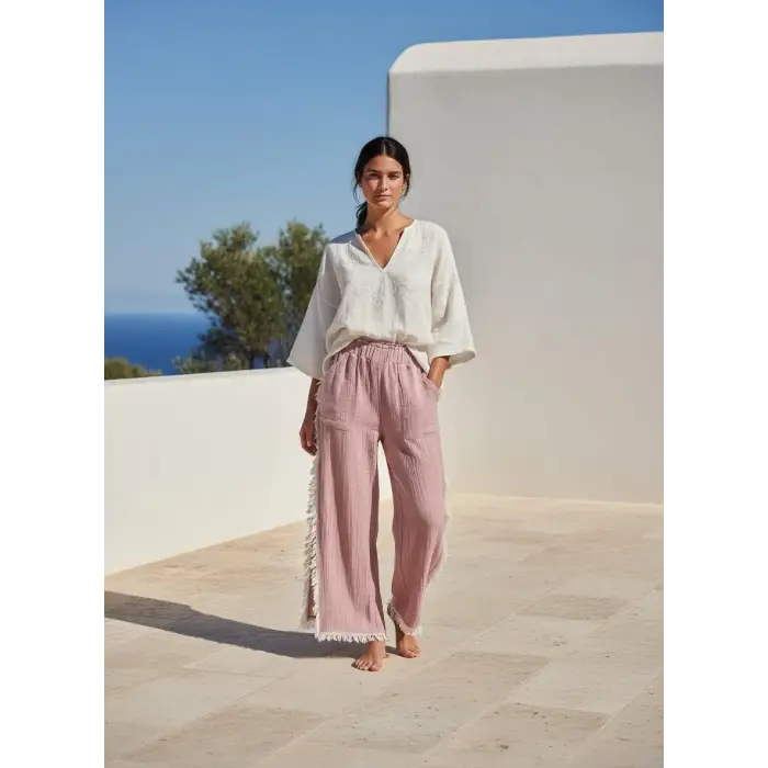 PÜSKÜLLÜ CRINCLE PANTOLON