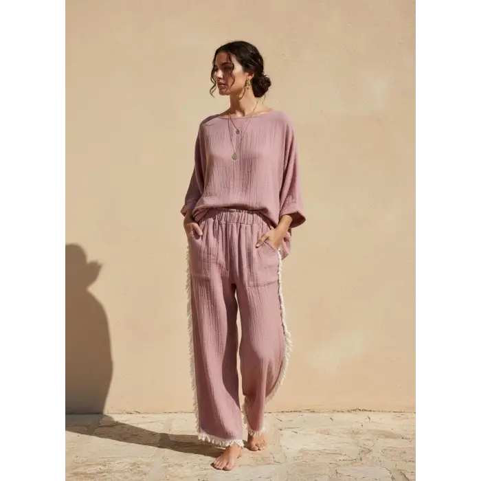 PÜSKÜLLÜ CRINCLE PANTOLON