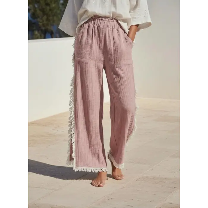 PÜSKÜLLÜ CRINCLE PANTOLON