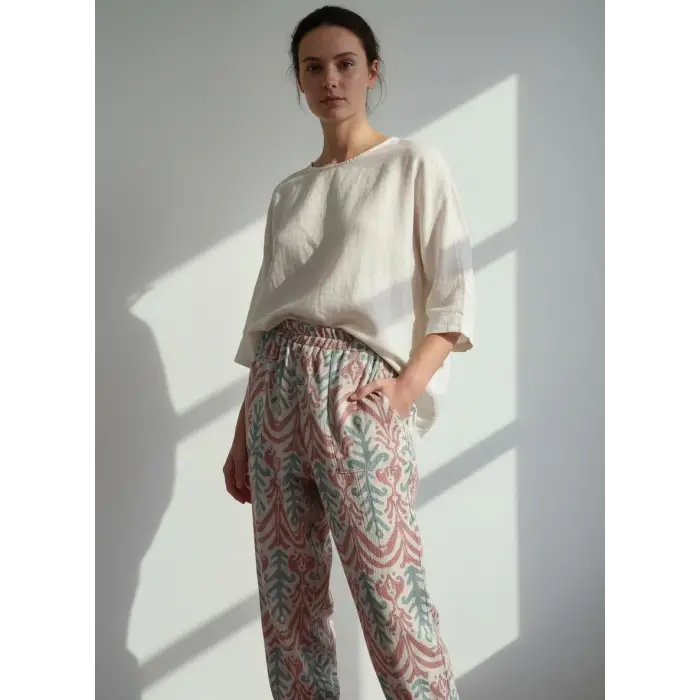 SELVİ JAKAR DOKUMA PAMUK PANTOLON