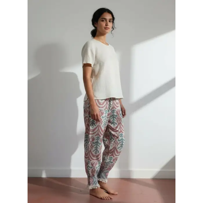 SELVİ JAKAR DOKUMA PAMUK PANTOLON