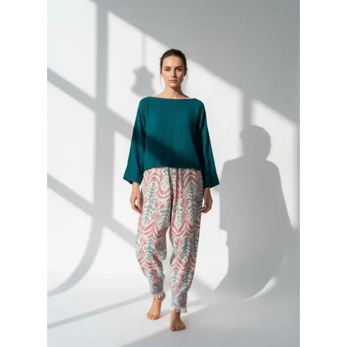 SELVİ JAKAR DOKUMA PAMUK PANTOLON