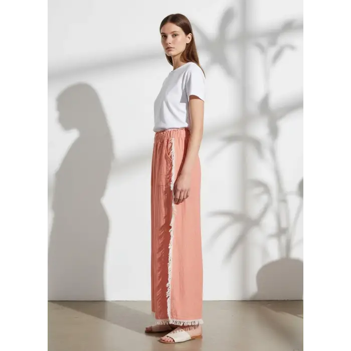 PÜSKÜLLÜ CRINCLE PANTOLON / Turuncu