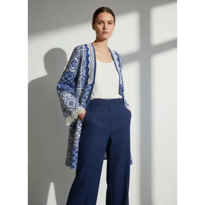 İZNİK ÇİNİ DESEN PAMUK KANVAS BASKILI CEKET