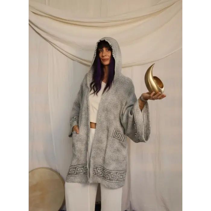 ANTADROS PAMUK DOKUMA GREEK DESEN KİMONO