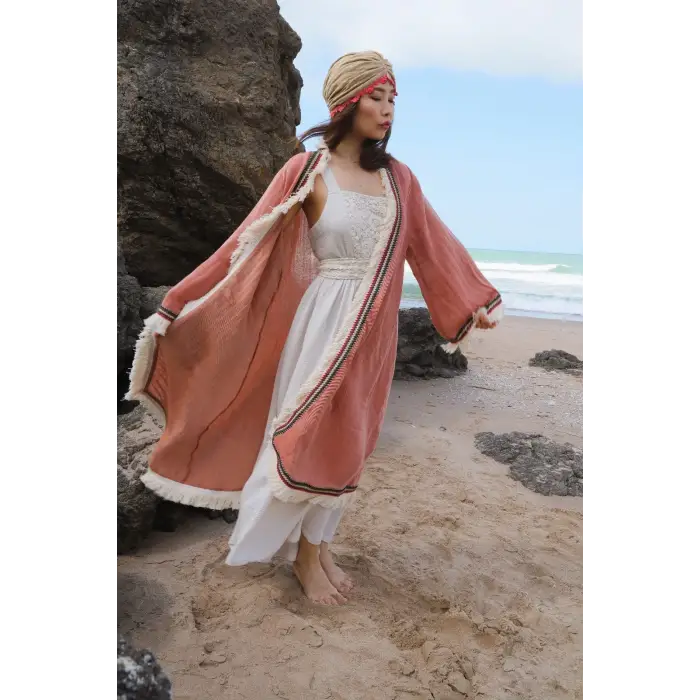ASYA PAMUK PÜSKÜLLÜ BOHO KAFTAN