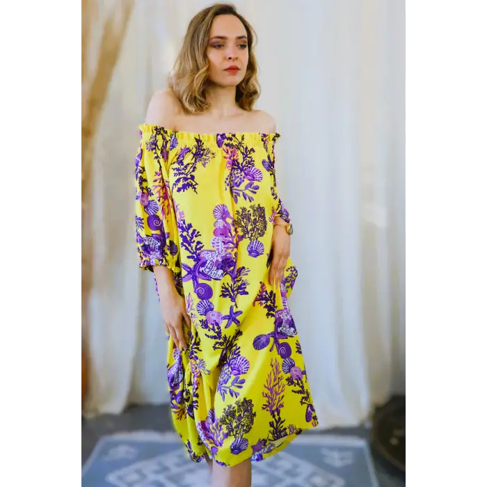 BALİ ETEĞİ BÜZGÜLÜ ELBİSE