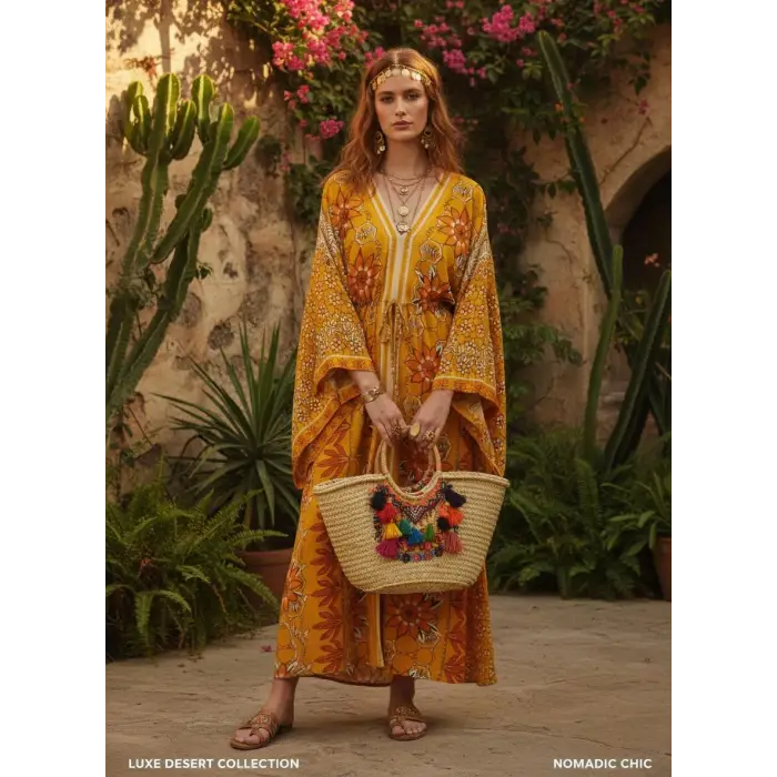 GİZA JAPONE KOLLU VİNTAGE ELBİSE