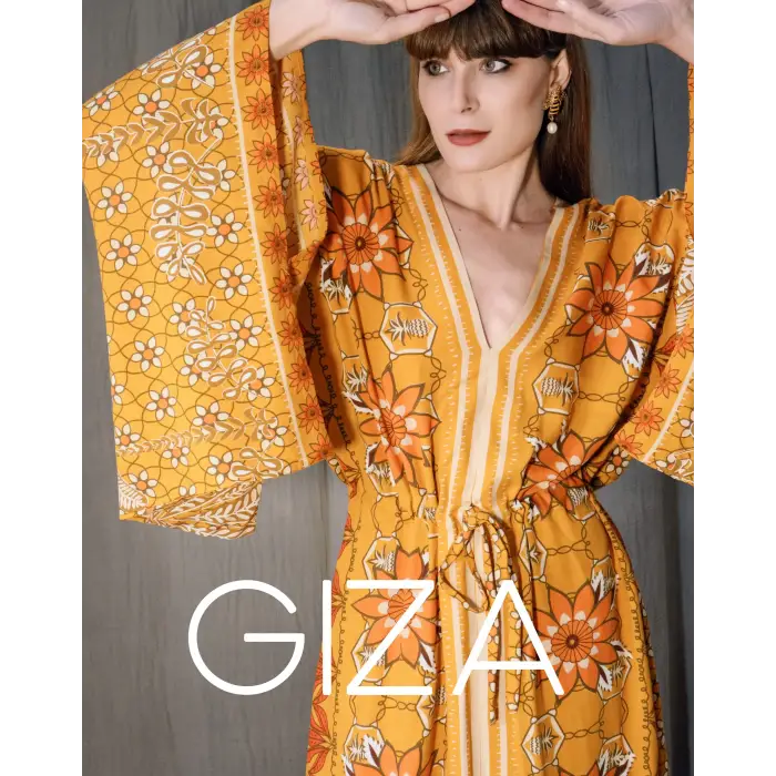 GİZA JAPONE KOLLU VİNTAGE ELBİSE