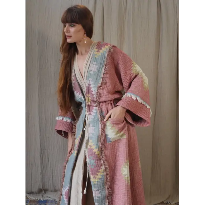 ANATOLIAN HERITAGE JAKAR DOKUMA MUSLİN KAFTAN