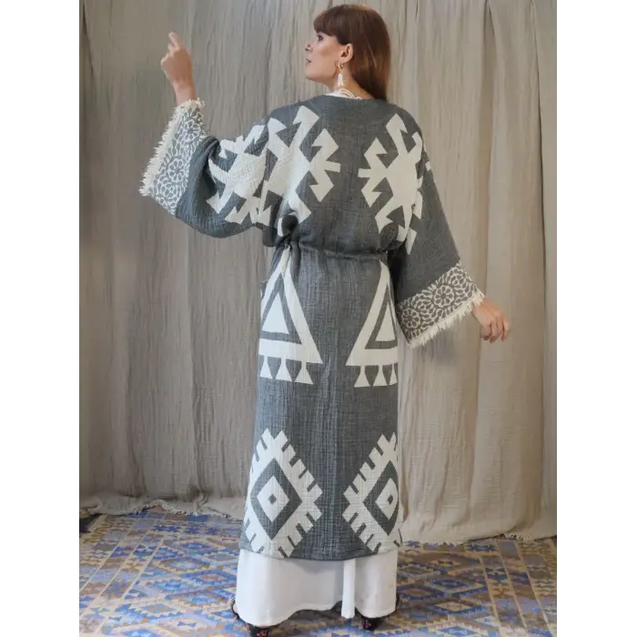 ANATOLIAN HERITAGE JAKAR DOKUMA MUSLİN KAFTAN