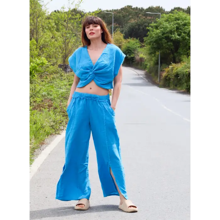 KARMA BLUZ & PANTOLON TAKIM / mavi
