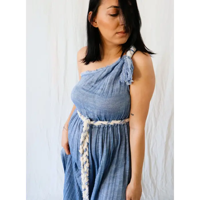 LAGİNA TEK OMUZ MAKSİ ELBİSE