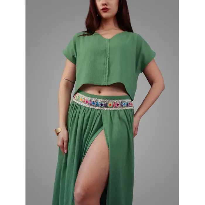 MİDYAT HELEN ETEK & BLUZ TAKIM / Yeşil