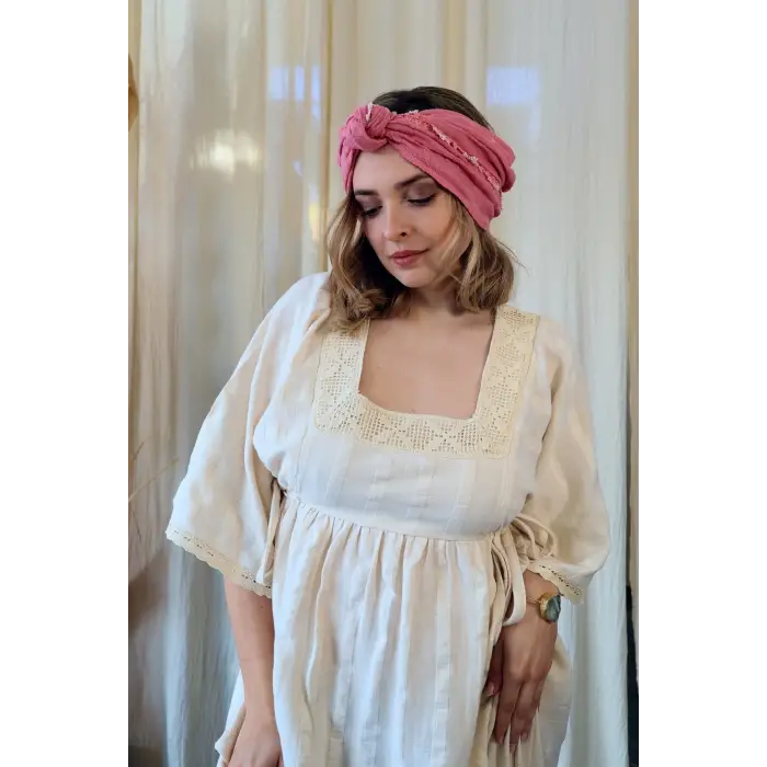 NERGİS KARE YAKA ELBİSE