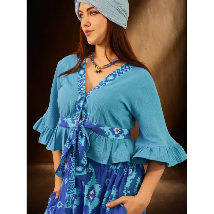 PAMİRA VİSKON PANT & BLUZ TAKIM Siyah