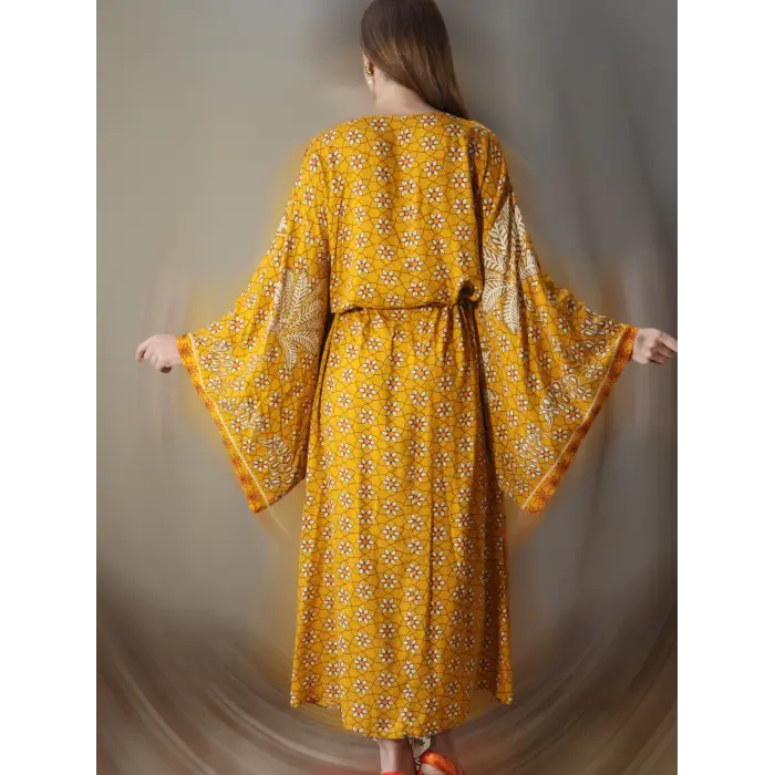 GİZA JAPONE KOLLU VİNTAGE ELBİSE