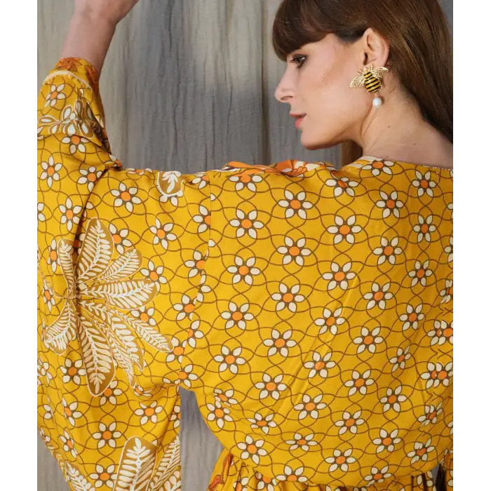 GİZA JAPONE KOLLU VİNTAGE ELBİSE