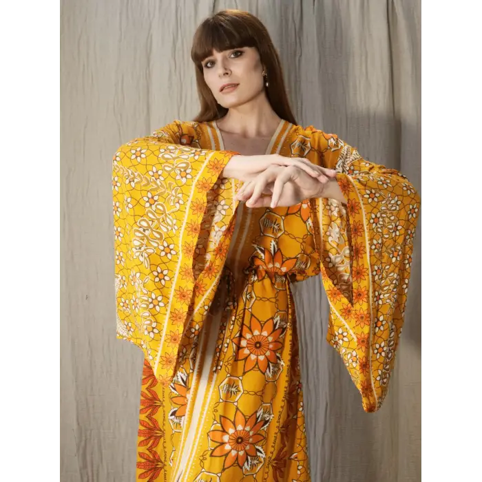 GİZA JAPONE KOLLU VİNTAGE ELBİSE