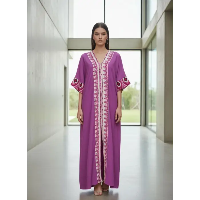 ROSEMARY MUSLİN KAFTAN Sıklamen