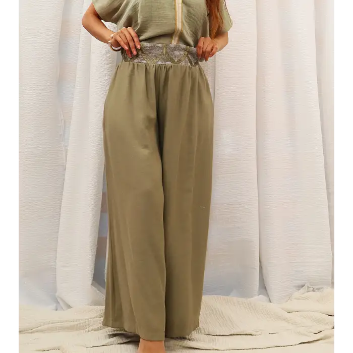 SAHRA BOHEM BOL PAÇA PANTOLON / Yağ Yeşili