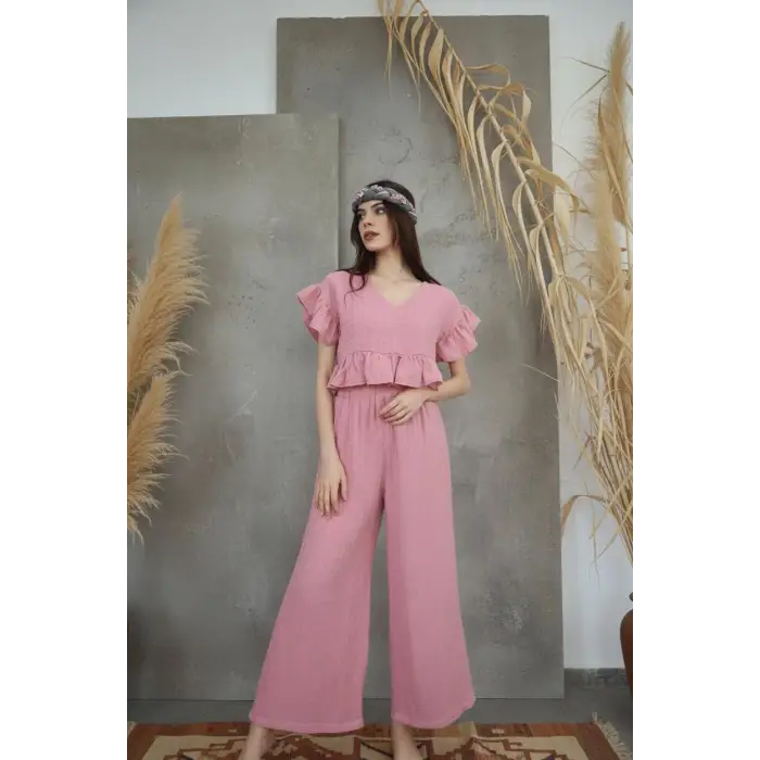 SALUTE BLUZ & PANTOLON TAKIM /pembe